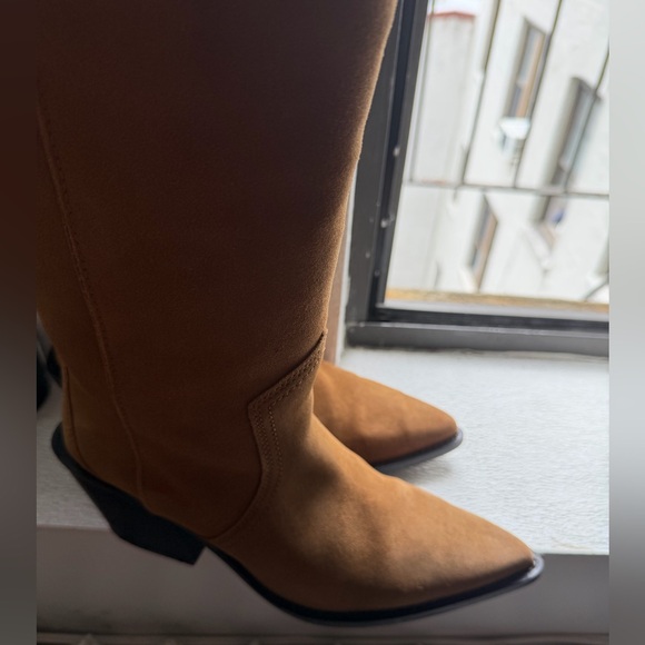 Mango Brown Suede Knee-High Boots - Picture 5 of 7